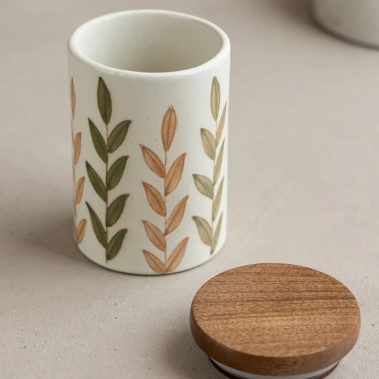 Green Handpainted Ceramic Jar