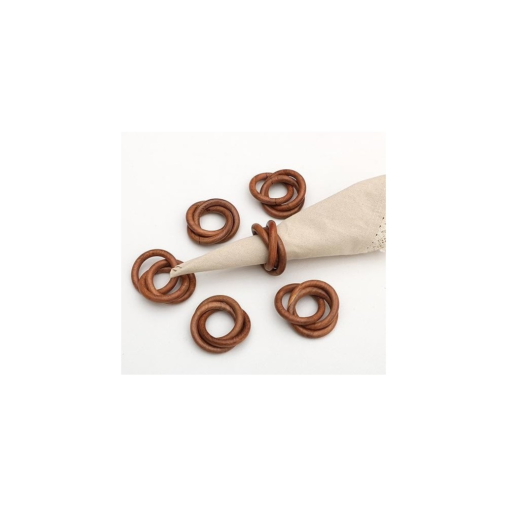 Wooden Napkin Rings Set of 6