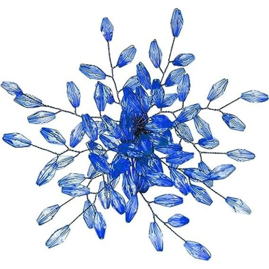 Blue Crystal Beads Bunch Napkin Rings