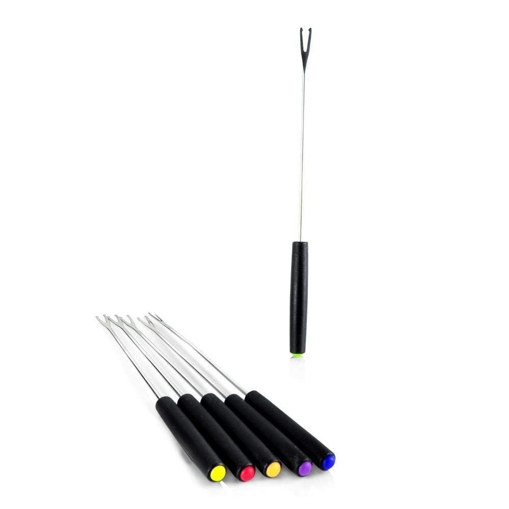 Stainless Steel Fondue Forks With Colour Coded Handles