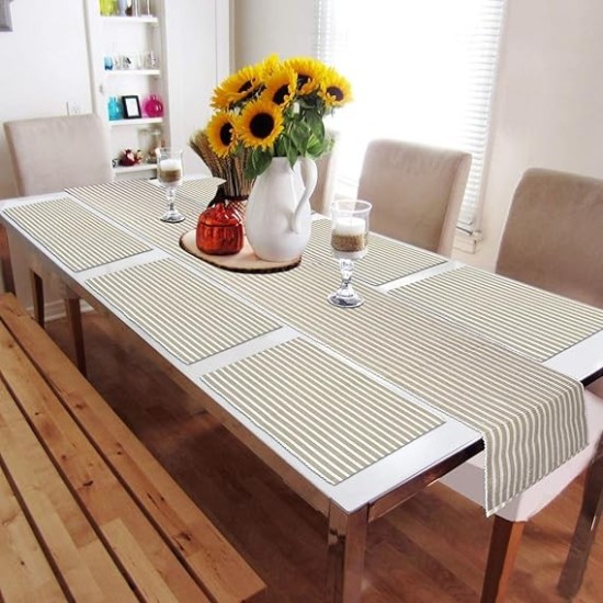 Cotton Ribbed Heat Resistant Table Runner