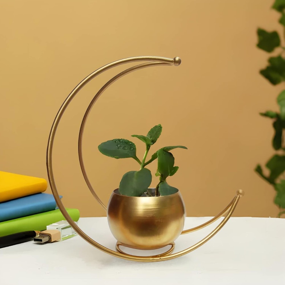 Golden Metal Flower Vase