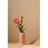 Pink Ribbed Texture Ceramic Vase