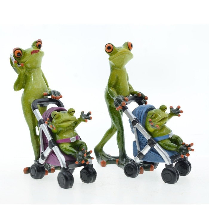 Couple Parent Child Family Frog Resin Ornaments